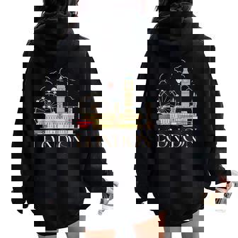 London Souvenir England Vintage City British Uk T- Women Oversized Hoodie Back Print | Seseable CA
