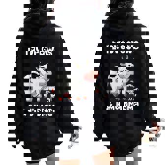 I Love Cows And My Momma Mamá Mamá Madre Madre Hijo Hija Women Oversized Hoodie Back Print - Regaloses