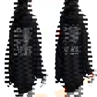 I Love Italian Wine Italy Heart Flag Women Oversized Hoodie Back Print - Monsterry