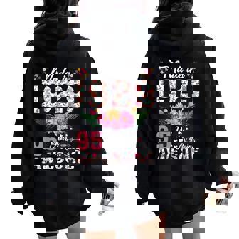 Made In 1929 Floral Vintage 95Th Birthday For Women Women Oversized Hoodie Back Print - Thegiftio UK
