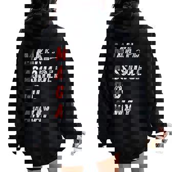 Maga Make The Asshole Go Away Saying Women Oversized Hoodie Back Print | Mazezy
