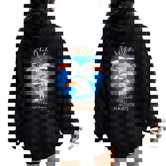 Majestic Eagle Spiritual Awakening Inspirational Nature Bird Women Oversized Hoodie Back Print - Monsterry