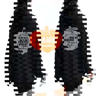 Mama Pumpkin Matching Family Halloween Thanksgiving Group Women Oversized Hoodie Back Print - Monsterry