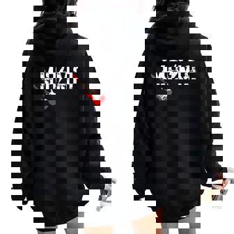 Mama Rockin One Birthday Family Matching Rock Guitar Women Oversized Hoodie Back Print | Seseable UK