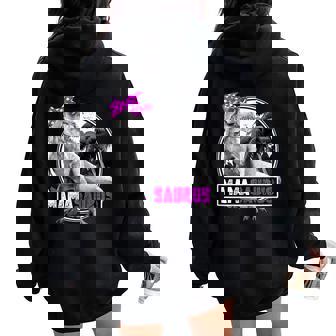 Mamasaurus Dinosaur Mama El Mejor Regalo Para Mamá Women Oversized Hoodie Back Print - Regaloses