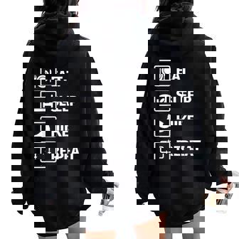 Manger Sommeil Randonner Répéter Sweat à capuche oversize pour femme avec imprimé dans le dos - Cadeauxyz