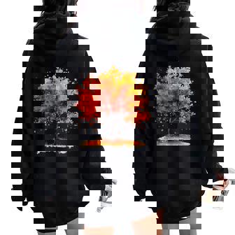 Maple Leaf Autumn Tree Fall Leaves Watercolor Fall Tree 10 Women Oversized Hoodie Back Print | Seseable UK
