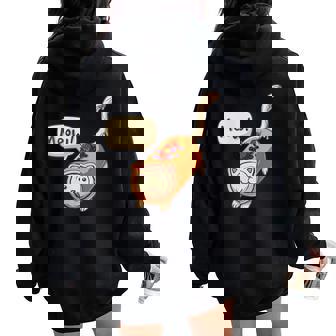 Meow-Tic Roll Arctic Roll Cat Women Oversized Hoodie Back Print - Monsterry