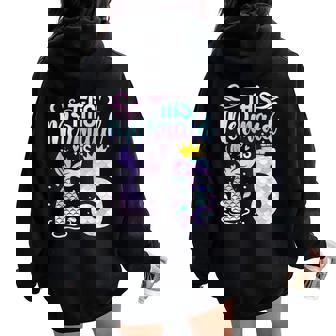 Mermaid 5Th Birthday 5 Year Old Girl Five Yrs Happy Bday Women Oversized Hoodie Back Print - Thegiftio UK