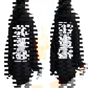 Middle Finger Sarcastic Slogan Pun Idea Sweat à capuche oversize pour femme avec imprimé dans le dos - Cadeauxyz