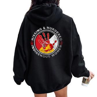 Mmiw Missing & Murdered Indigenous Red Hand Women Oversized Hoodie Back Print - Thegiftio UK