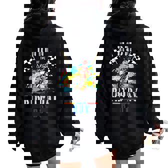 Mom Of The Birthday Boys Motocross Mx Themed Dirt Bike Party Women Oversized Hoodie Back Print - Monsterry