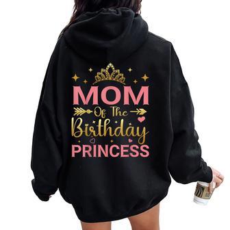 Mom Of The Birthday Princess Girls Party Women Oversized Hoodie Back Print - Thegiftio UK