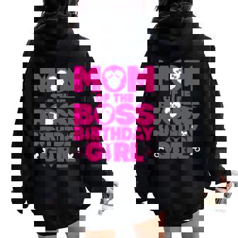 Mom Of The Boss Birthday Girl Baby Family Party Decor Women Oversized Hoodie Back Print - Thegiftio UK