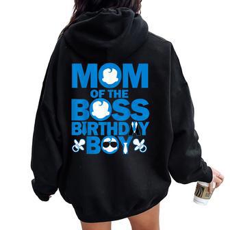 Mom And Dad Boss Birthday Boy Baby Family Party Decorations Women Oversized Hoodie Back Print - Thegiftio UK