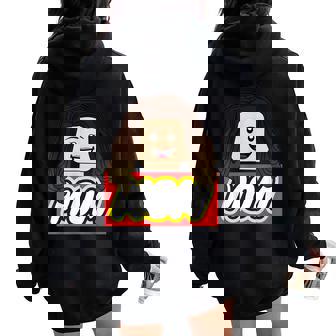 Mom Master Builder Building Bricks Blocks Matching Family Women Oversized Hoodie Back Print - Thegiftio UK