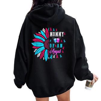 Mommy Of An Angel Pregnancy Infant Loss Awareness Butterfly Women Oversized Hoodie Back Print - Monsterry