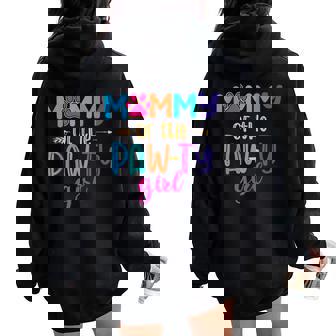 Mommy Of The Birthday Girl Dog Paw Family Matching Party Women Oversized Hoodie Back Print - Thegiftio UK