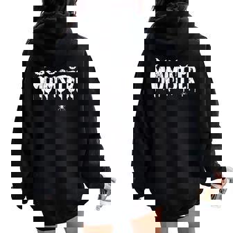 Momster Couple Matching Family Mom Dad Halloween Party Women Oversized Hoodie Back Print - Thegiftio UK