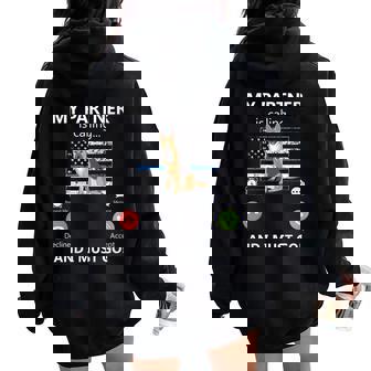 Mon Partenaire Appelle Et Je Dois Aller À Lunité K-9 Thin Blue Line Sweat à capuche oversize pour femme avec imprimé dans le dos - Cadeauxyz