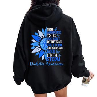 Motivation Support Squad Sunflower Blue Diabetes Awareness Women Oversized Hoodie Back Print - Thegiftio UK