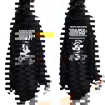 Muscles En Cours Panda Animal Gym Sport Muscu Homme Cadeau Sweat à capuche oversize pour femme avec imprimé dans le dos - Cadeauxyz