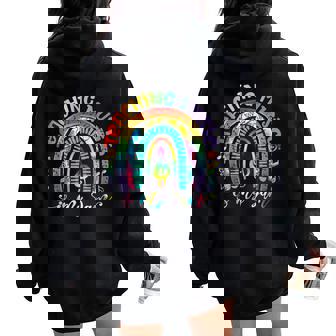 Musical Teacher Teaching Music Is My Jam Rainbow Tie Dye Women Oversized Hoodie Back Print | Seseable UK