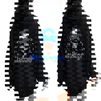 Niña Nicaragüense Bandera Nicaragua Orgullosa Nicaragüense Es Women Oversized Hoodie Back Print - Regaloses