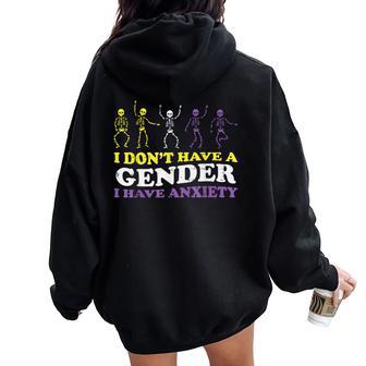 Nonbinary I Dont Have Gender Enby Pride Flag Lgbtq Women Women Oversized Hoodie Back Print - Thegiftio UK