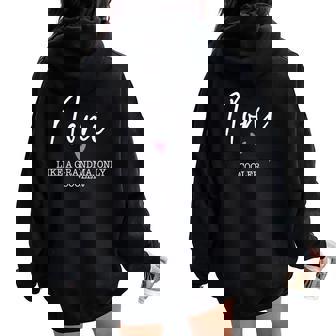 Noni Like A Grandma Only Cooler Heart Mother's Day Noni Women Oversized Hoodie Back Print | Seseable UK