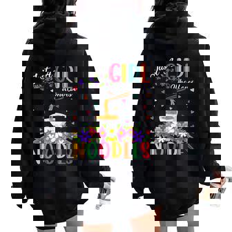 Noodle Fast Food Lover Just A Girl Who Loves Noodles Women Oversized Hoodie Back Print - Thegiftio UK
