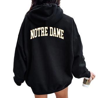 Notre Dame Indiana For Girl Kid Women Oversized Hoodie Back Print - Thegiftio UK