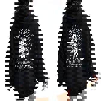 In November We Wear White Lung Cancer Awareness Flower Women Oversized Hoodie Back Print - Thegiftio UK