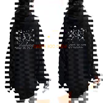 Obgyn Boo Crew Nurse Skeleton Dancing Halloween Spooky Women Oversized Hoodie Back Print - Thegiftio