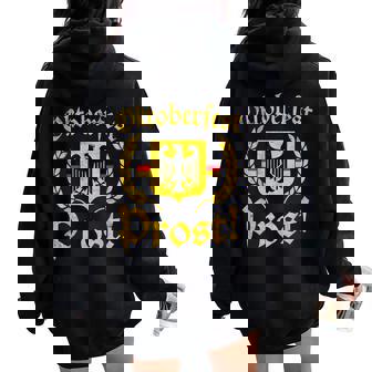 Oktoberfest Cheers German Flag Eagle Prost Women Oversized Hoodie Back Print - Regaloses