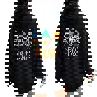 Oktoberfest Gnomes Prost German Bavarian Festival Women Women Oversized Hoodie Back Print - Thegiftio UK