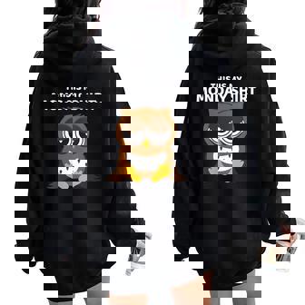 Owl Party Weekend Monday Tired Bad Mood Women Oversized Hoodie Back Print - Monsterry