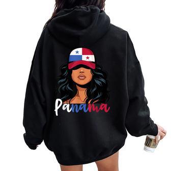 Panamanian Girl Panama Flag Proud Panameña Women Women Oversized Hoodie Back Print - Thegiftio UK