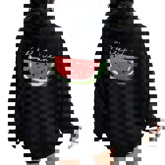 Pastèque Palestine Drapeau This Is Not A Watermelon Sweat à capuche oversize pour femme avec imprimé dans le dos - Cadeauxyz