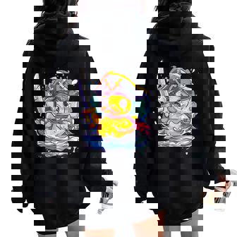 Pato De Goma Pirata De Goma Patito De Goma Acuarela Patito De Goma Women Oversized Hoodie Back Print - Regaloses