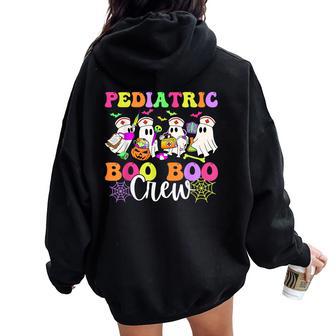 Pediatric Nurse Boo-Boo Crew Ghost Nurse Halloween Costume Women Oversized Hoodie Back Print - Thegiftio UK