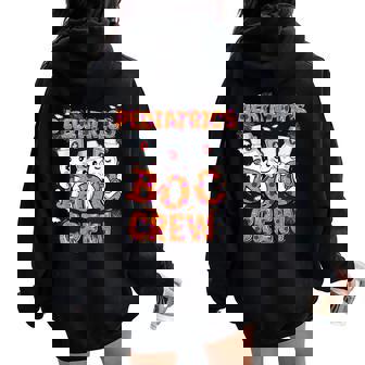 Pediatric Nurse Halloween Pediatric Boo Crew Women Oversized Hoodie Back Print - Thegiftio