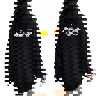 Peinture Et Café Égalent Le Bonheur Drôle D'artiste Peintre Sweat à capuche oversize pour femme avec imprimé dans le dos - Cadeauxyz