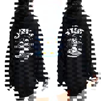 Pingüino Extremo Divertido Lindo Entrenamiento De Las Es Entrenamientos Women Oversized Hoodie Back Print - Regaloses