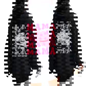 Pink Cowboy Hat Western Cowgirl Mama Groovy Country Mom Women Oversized Hoodie Back Print | Seseable UK