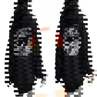 Pitbull Vintage Sunglasses Pittie Dog Pitbull Owner Women Oversized Hoodie Back Print - Monsterry