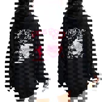 Pony And Heels Lover Pink Girls Clubs Disco Birthday Cowgirl Women Oversized Hoodie Back Print | Mazezy