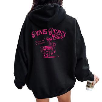 Pony And Heels Lover Pink Girls Women Oversized Hoodie Back Print - Thegiftio UK