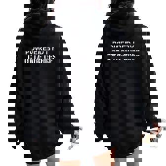 Powered By Cottage Cheese Bodybuilding Workout Gear Women Oversized Hoodie Back Print - Monsterry