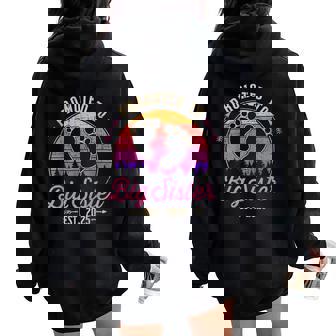 Promoted To Big Sister 2025 Vintage For New Baby Shower Women Oversized Hoodie Back Print - Thegiftio UK